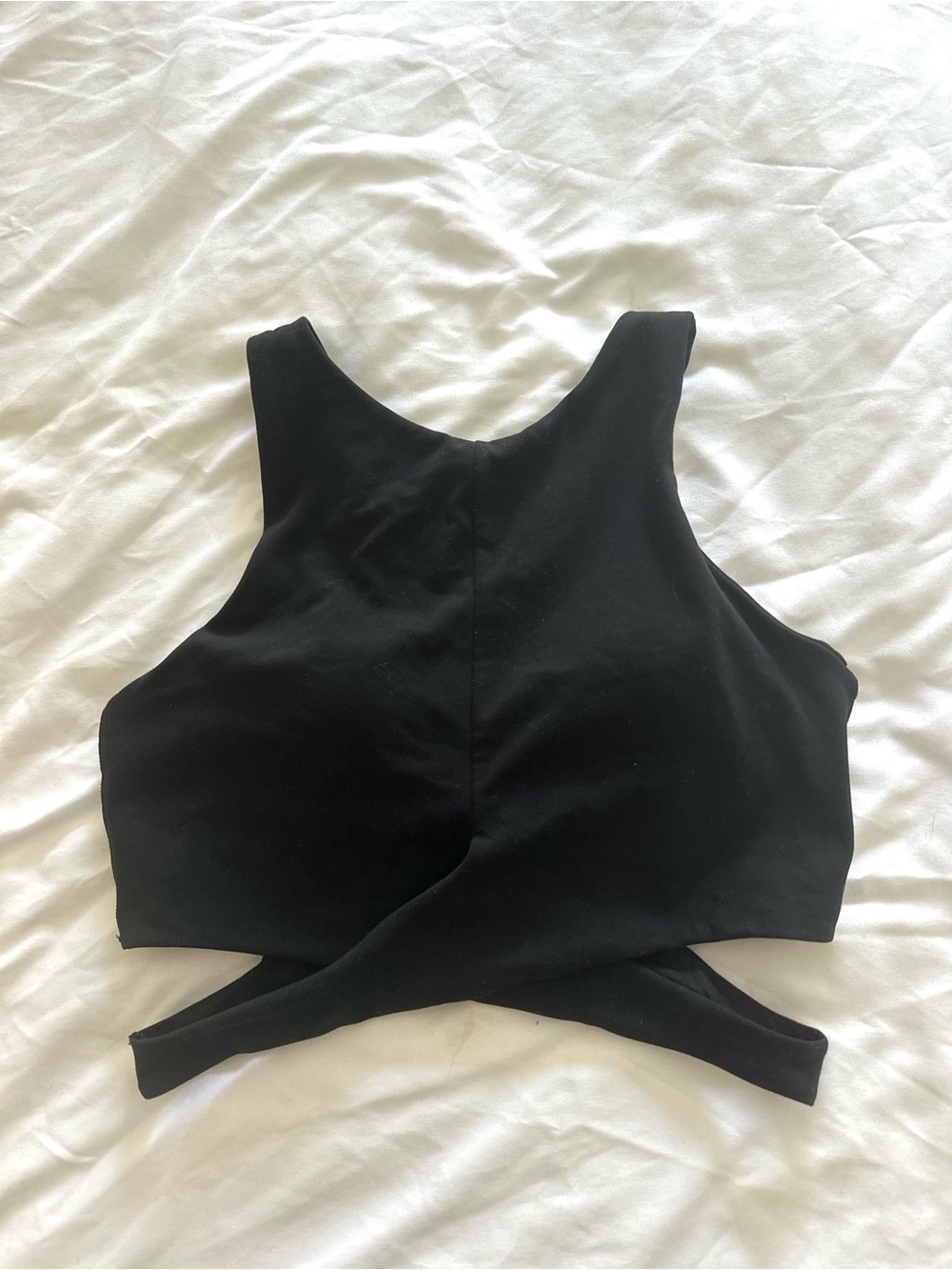 Athleta Women’s High Neck Sports Bra Crop Top Black Size Small